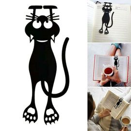 10 Pcs Marque-Page Curious Cat Couleur Noir En Forme De Chat 12cm Plastique/Nylon