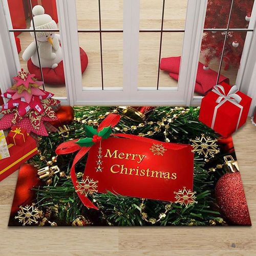 Paillasson De Noël, Tapis De Sol De Noël, Tapis De Bain Antidérapant, Tapis D'entrée De Noël, Paillasson Absorbant, Tapis Décoratif De Noël, Tapis À Motifs De Noël Pour Salon, Chambre, Couloir-10