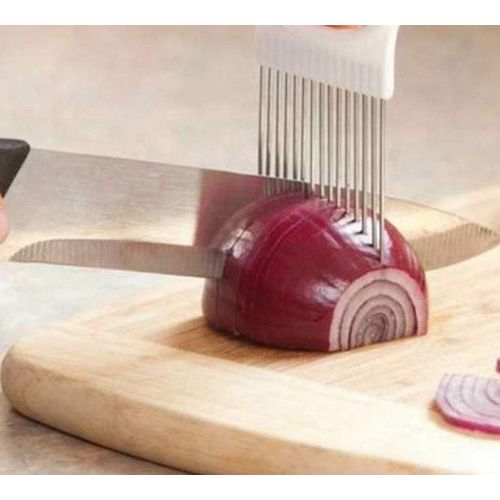 Éplucheur D'oignons, Couteau À Trancher Les Oignons, Aiguille À Viande En Acier Inoxydable, Coupe-Pommes De Terre, Trancheur D'oignons, Support À Oignons (Vert)