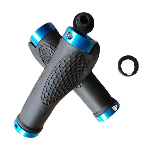 Paire De Poignées De Vélo Bleues, Poignées De Vtt Verrouillables, Guidon De Vélo De Montagne, Guidon De Vélo En Caoutchouc Tpr, Poignées De Guidon Pour Cyclisme, Montagne Et Accessoires De Vélo
