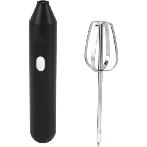 (Noir) Mélangeur à café Mélangeur à milkshakes Mousseur à lait électrique Mini batteur à ?ufs électrique Mousseur à lait rechargeable Mélangeur pour café Latte Chocolat chaud