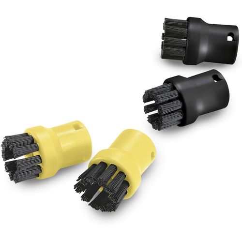 Kit de brosses rondes en nylon pour nettoyeur vapeur Karcher SC (lot de 4), compatibles avec les têtes de brosse pour moteur vapeur Karcher