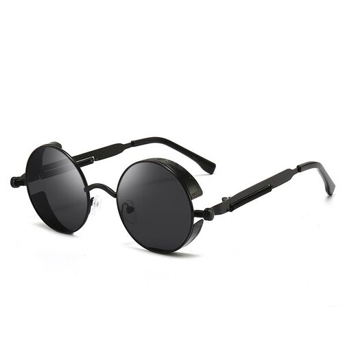 Lunettes de soleil rétro rondes polarisées style steampunk pour homme et femme, protection UV400