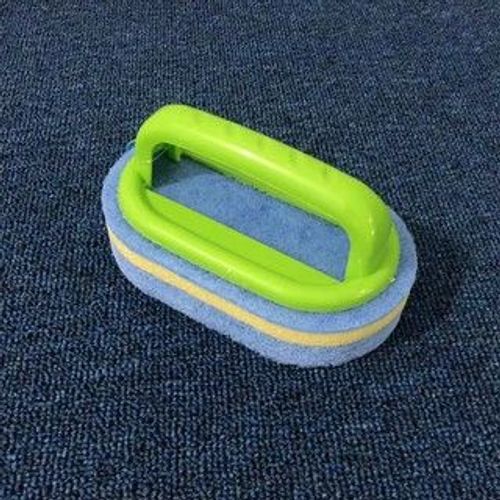 Vert 2pcs Éponge De Nettoyage De Brosse De Ménage Poignée En Plastique De Salle De Bains Baignoire Brosse Polyvalente De Carrelage De Cuisine Toilette Nettoyage Rapide