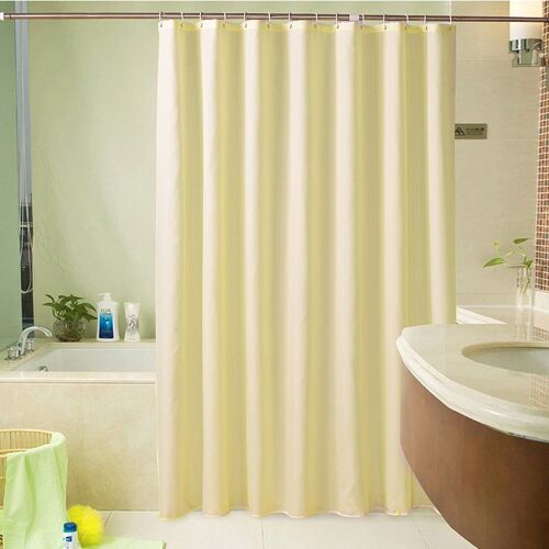 Rideau de douche uni ¿ Jaune 180 x 180 cm, rideau de douche en polyester lavable en machine avec 12 crochets, rideaux de salle de bain