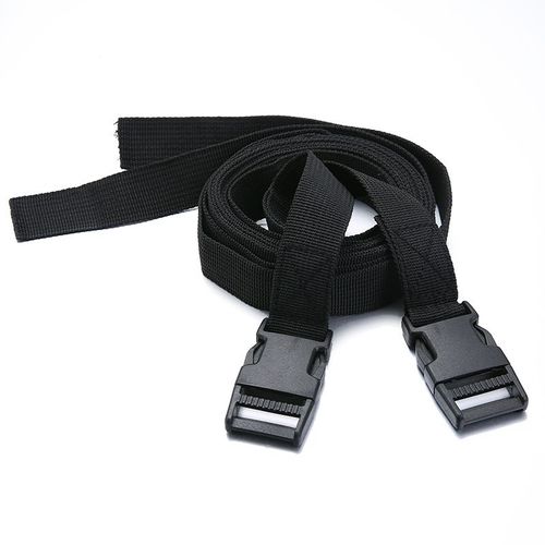 Lot De 2 Sangles Noires De 140 Cm, 25 Mm, En Nylon Robuste, Avec Boucles, Pour Bagages, Sports De Plein Air, Randonnée, Sac De Couchage, Compression, Regroupement De Bagages