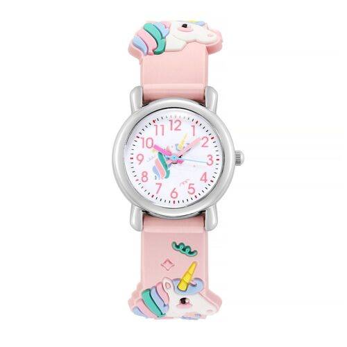1 Pièce Montre Enfant(Licorne Rose),Montre-Bracelet Étanche Pour Enfant Mouvement À Quartz,Conception De Dessin Animé 3d,Montre Enfant Numérique Pour 3 Ans À 11 Ans Fille Garçon