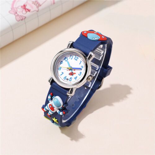 Montre Enfant(Bleu, Astronaute),Montre-Bracelet Étanche Pour Enfant Mouvement À Quartz,Conception De Dessin Animé 3d,Montre Enfant Numérique Pour 3 Ans À 12 Ans Fille Garçon