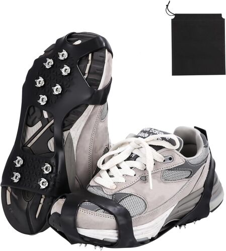 (Taille L (Taille 40-43)) 1 Crampons À Double Pointe Antidérapants Avec 10 Pointes À Neige, Randonnée Hivernale, Chasse Et Marche, Protection Antidérapante Unisexe