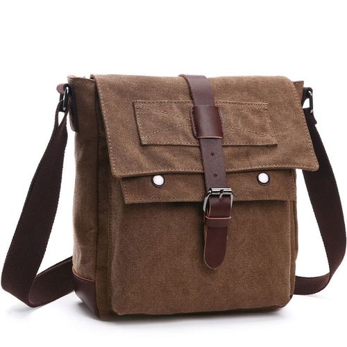 Sacoche sac à bandoulière en toile pour les hommes (café), sac à bandoulière sac de voyage, sac de messager, de 16 pouces de sac d'épaule de sac pour ordinateur.