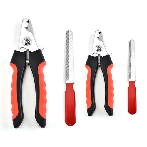 Ensemble De 4 Limes À Ongles Pour Animaux De Compagnie, Chien Et Chat, Rouge Et Noir