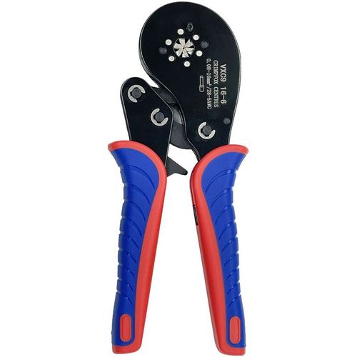 Pince à sertir les cosses Capacité de sertissage 0,08-16 mm² Pince à sertir les cosses noire, rouge et bleue