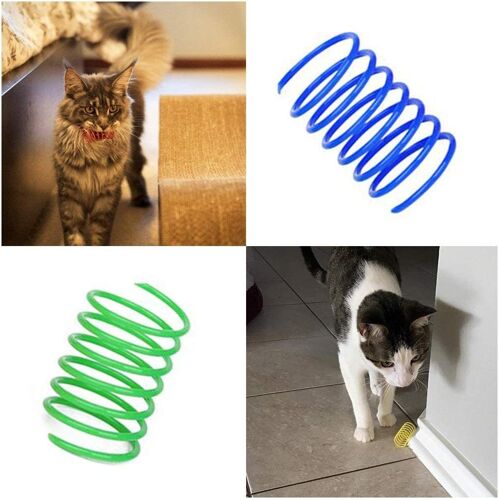 12 Pièces Colorées (Couleur Aléatoire) Jouets À Ressort Pour Chat, Jouets Interactifs Pour Chat, Jouets À Ressort En Plastique Durable, Jouets Fantaisie Pour Chatons