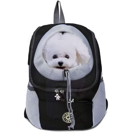 Sac À Dos De Transport Pour Animaux De Compagnie (Noir), Adapté Aux Chiens Et Chats Jusqu'à 3-7 Kg, Sac De Voyage Mains Libres Pour Animaux De Compagnie, Tête Exposée Respirante, Fond Imperméable, Ada