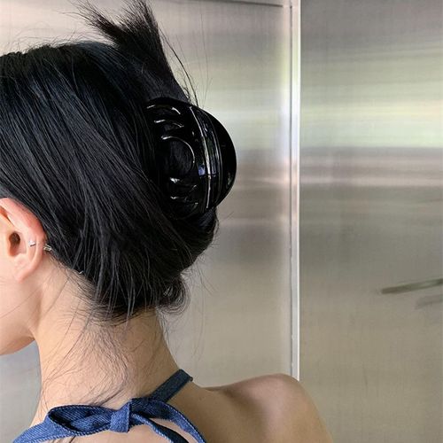 Pinces À Cheveux Antidérapantes En Plastique Cristal, Grandes Pinces À Cheveux En Forme De Pieuvre, Pinces Bananes Pour Femmes (Noir) 