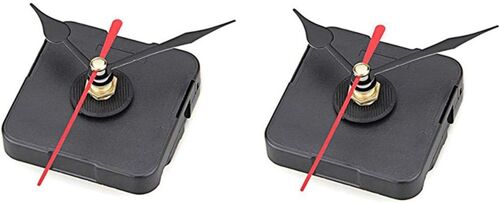2pcs Mouvement Mécanisme D'horloge A Quartz Aiguilles Noir Rouge DIY