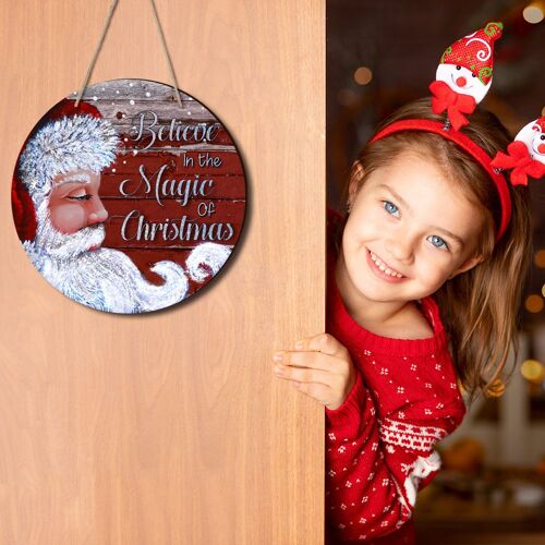 Plaque de Noël en bois à suspendre, décoration d'intérieur festive, plaques en bois à suspendre