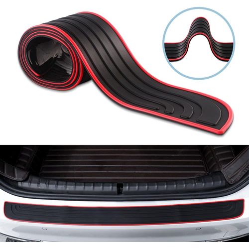 Protecteur De Pare-Chocs Arrière, Bande Autocollante De Protection Universelle Pour Seuil De Porte De Voiture, Voiture Rouge Nior (90 Cm/35,4 Pouces)