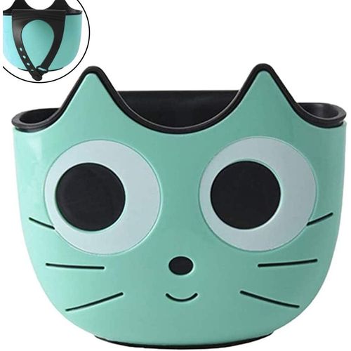 Éponge Titulaire(en Vert), en s'Accrochant Évier Panier, la Pendaison de Sapeur Paniers de Pendaison de Crémaillère Panier Organisateur d'Évier en Plastique de Chat de dessin animé de Modèle pour la Cuisine, la salle de Bains