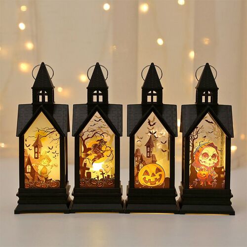 Décoration De Lanterne D'halloween - Épouvantail, Décoration De Bougie Led D'halloween, Bougie Vacillante Sans Flamme D'halloween, Petites Lumières Portables D'halloween, Décoration De Jardin D'hallow