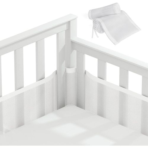 Tour De Lit Pour Cabine De Bébé, Tour De Lit, Doublure En Maille 3d, Sans Danger Pour La Circulation De L'air Du Berceau, Adapté À Tous Les Types De Berceaux (Blanc)