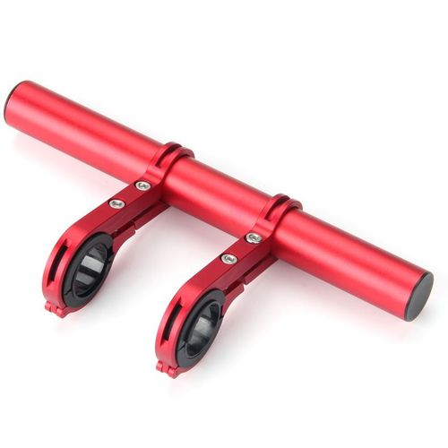 Rallonge De Guidon Double Pour Vélo, Support Ultra Long En Alliage D'aluminium De 20 Cm, Pour Supports De Vélo Et Gps (Rouge)