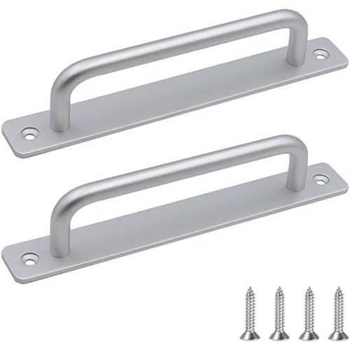 (Noir, 243 Mm) Lot De 2 Poignées De Porte Coulissantes Robustes En Alliage D'aluminium Pour Porte Intérieure Et Extérieure, Porte De Grange, Armoire, Placard, Chambre À Coucher, Avec 4 Vis