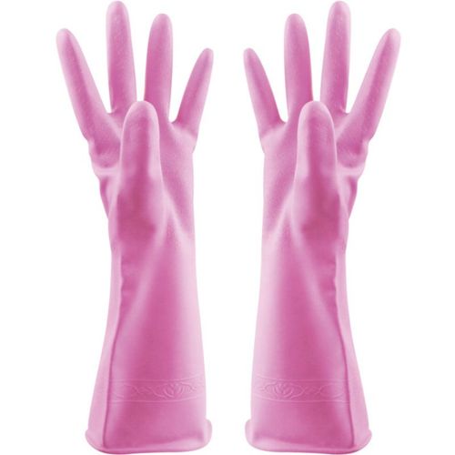 Rose (75g)-L-Gants De Toilette Pour Femme Épaississants Pvc Ménage Nettoyage Imperméable Protecteur De Main Latex Durable Lavage Brosse À Linge Bol Chêne