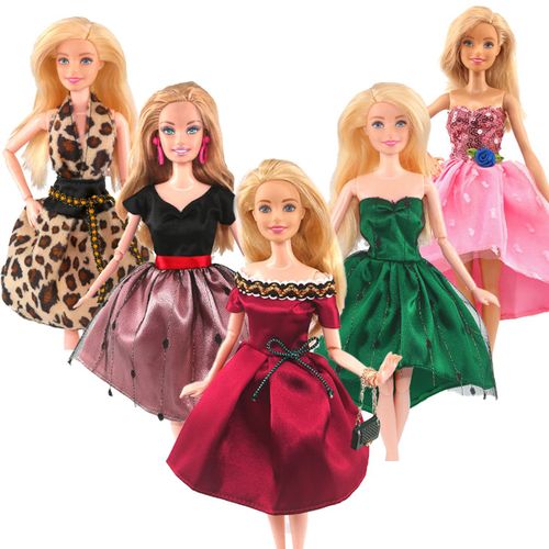 Costume de mode Barbie, 5 pièces, 5 accessoires de poupée, pour ch