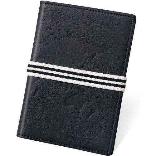 TRAHOO-Portefeuille Passeport, Porte-Passeport en Cuir véritable, Passport Cover avec Blocage RFID, Accessoire de Voyage, Carte de Crédit, Ticket, Espèces