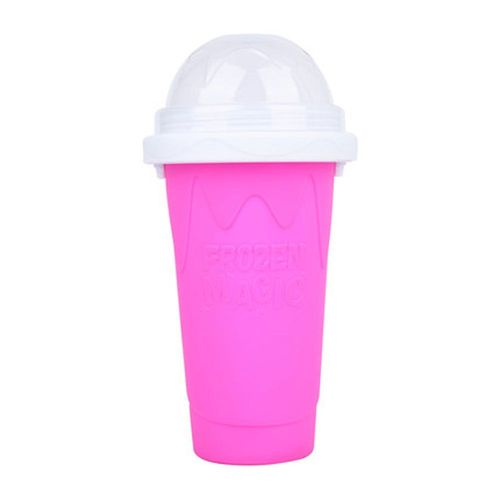Sorbetière en silicone double couche écologique pour smoothies et glaces (rose)