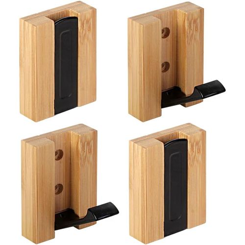 Porte Manteau Mural 6 Pcs Bambou Crochet Pliable Pour Suspendre Écharpes, Sacs à Main et Autres