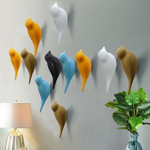 Crochets muraux créatifs en forme d'oiseau, nouveau, décoration de la maison, support de stockage de Grain de bois en résine, porte de chambre à coucher, porte-manteau, porte-chapeau