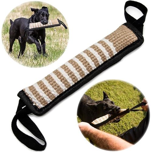 Pince À Mordre Pour Chien En Chanvre Épais À Bords Noirs De 30 Cm, Jouet Ultra-Robuste Et Durable, Jouet Interactif Pour Chiens De Taille Moyenne Et Grande, Idéal Pour Tirer Sur La Corde