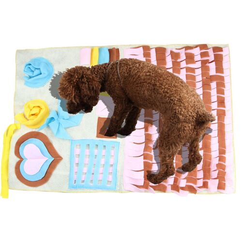 Tapis D'entraînement Pour Animaux De Compagnie Rose Étoiles (58 Cm × 86 Cm), Tapis D'alimentation Pour Chien, Tapis Anti-Stress Pour L'entraînement, Jouets De Recherche De Nourriture