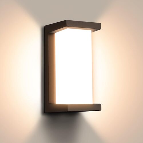 Applique Murale Led Extérieur/Intérieur 12w Applique Murale Extérieure 3000k Blanc Chaud Applique Murale Étanche Ip65 Appliques Noires 1050lm Pour Salon Chambre