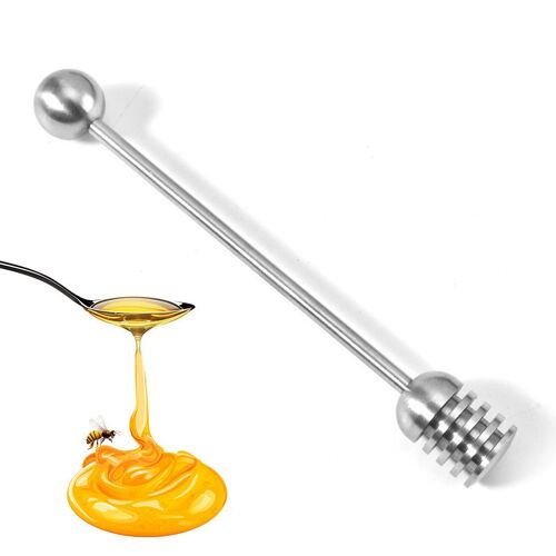 Cuillère à miel en acier inoxydable 304, cuillère à sirop, bâtonnet à mélanger, manche droit pour pots