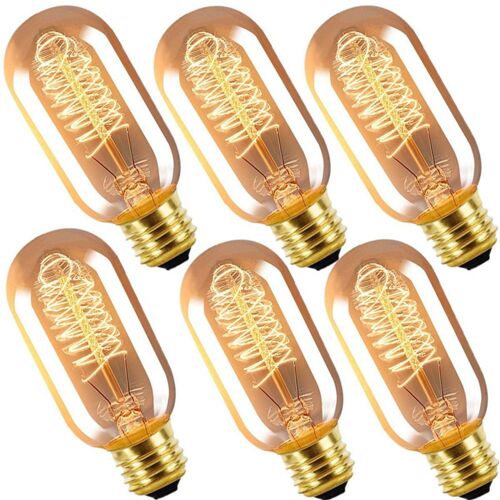 [6pcs] Ampoule Edison T45 40w Spirale Rétro Filament De Tungstène Lampe 220v