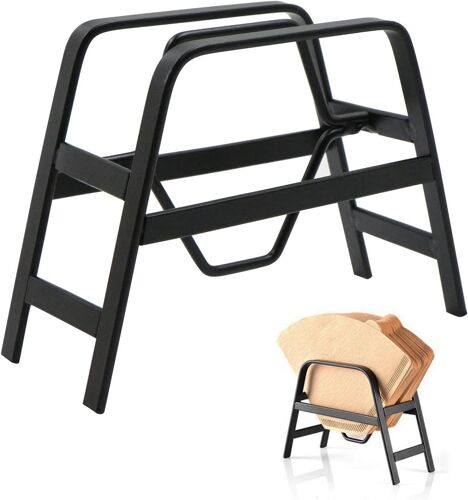 Noir - 1 pièce porte-filtre à café Distributeur - Porte-sac Capacité : env. 40 filtres, cône en papier, boîte de rangement, porte-café, outil de dépoussiérage