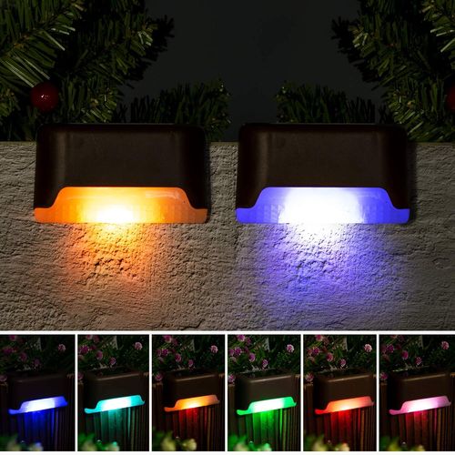 Lot De 16 Lampes Solaires D'extérieur (Changement De Couleur), Lampes Solaires Led Étanches Pour Escaliers, Marches, Clôtures, Jardins, Terrasses Et Allées.