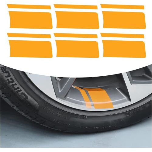 Lot de 6 autocollants réfléchissants pour jantes de voiture (jaunes), accessoires décoratifs universels, bandes de jantes