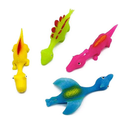 Pack de 4 Dinosaures Soulagement du Stress Jouets (Couleur Aléatoire), Cartoon Jouets à Presser, de Drôles de Jouets à Presser, Animal de compagnie le Soulagement du Stress, des Jouets pour la Détente, le Plaisir ou Soulagement du Stress