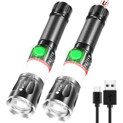Lampe De Poche Rechargeable, Lampe De Poche Tactique À Led Aimantée
