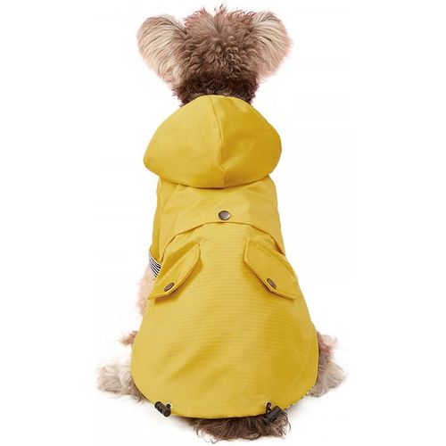 Manteau Imperméable Pour Chien,Imperméable Pour Chien Avec Capuchon,Veste De Pluie Capuche Pour Chiens Animaux De Compagnie L