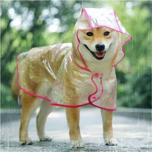 Imperméable Pour Chien,Pluie Poncho Pour Chiens De Petite Et Moyenne,Imperméable Chien Transparent,Manteau De Pluie Pour Animaux De Compagnie,Imperméable Pour Chien Avec Capuchon (Red) Xs