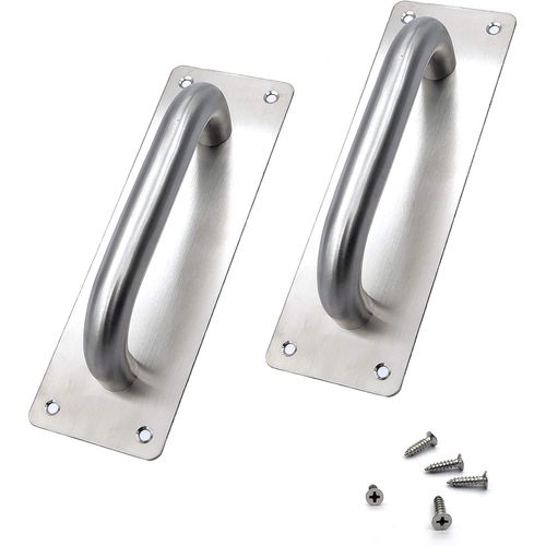 Poignées De Porte Coulissantes (200 X 65 Mm), Poignées De Porte En Acier Inoxydable, Portes Coulissantes, Placard, Toilettes, Garage, Abri De Jardin, Poignées De Porte Avec Plaque Métallique