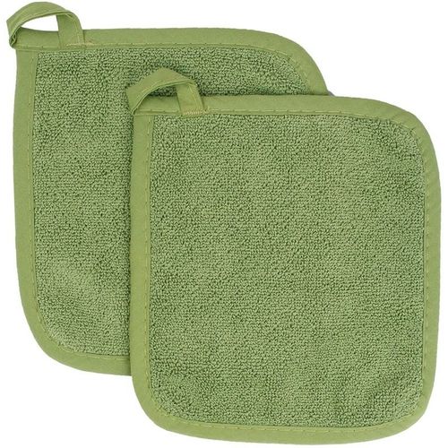 Lot De 2 Maniques En Coton Éponge (Vert)