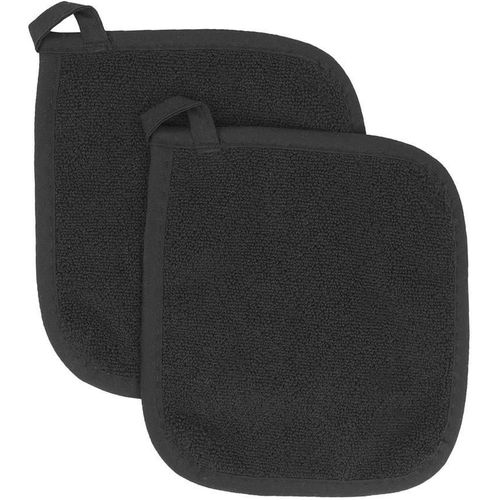 Lot De 2 Maniques En Coton Éponge (Noir)