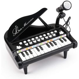 Piano pour enfants de 2 ans, piano pour bébés de 1, 2 et 3 ans, piano jouet avec microphone pour filles et garçons ¿ 24 touches (noir)