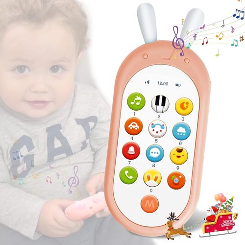 Dww-Téléphone Portable pour Enfant Jouet, Smartphone bébé Bilingue, Jouet Musical d''Eveil Convient aux bébés de Plus de 6 Mois(Rose)